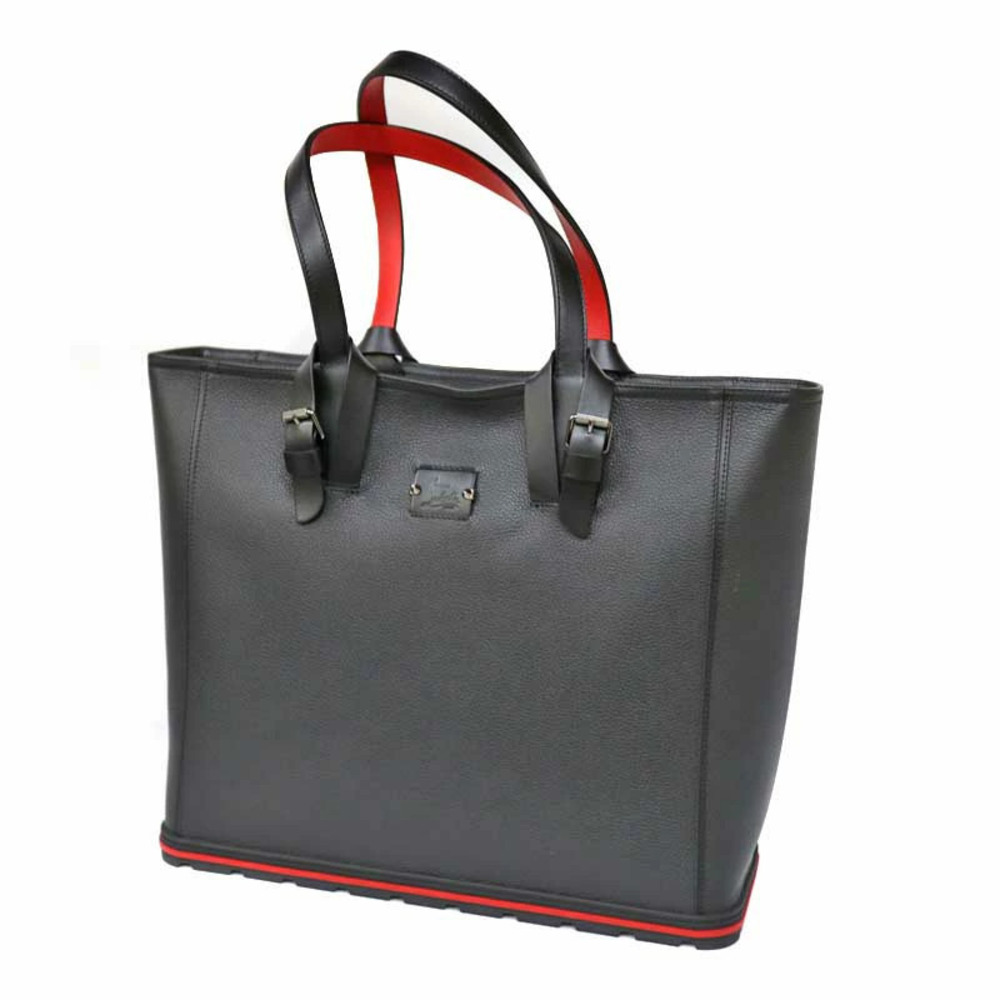 Christian Louboutin KABIKER Tote Bag Leather Black Red